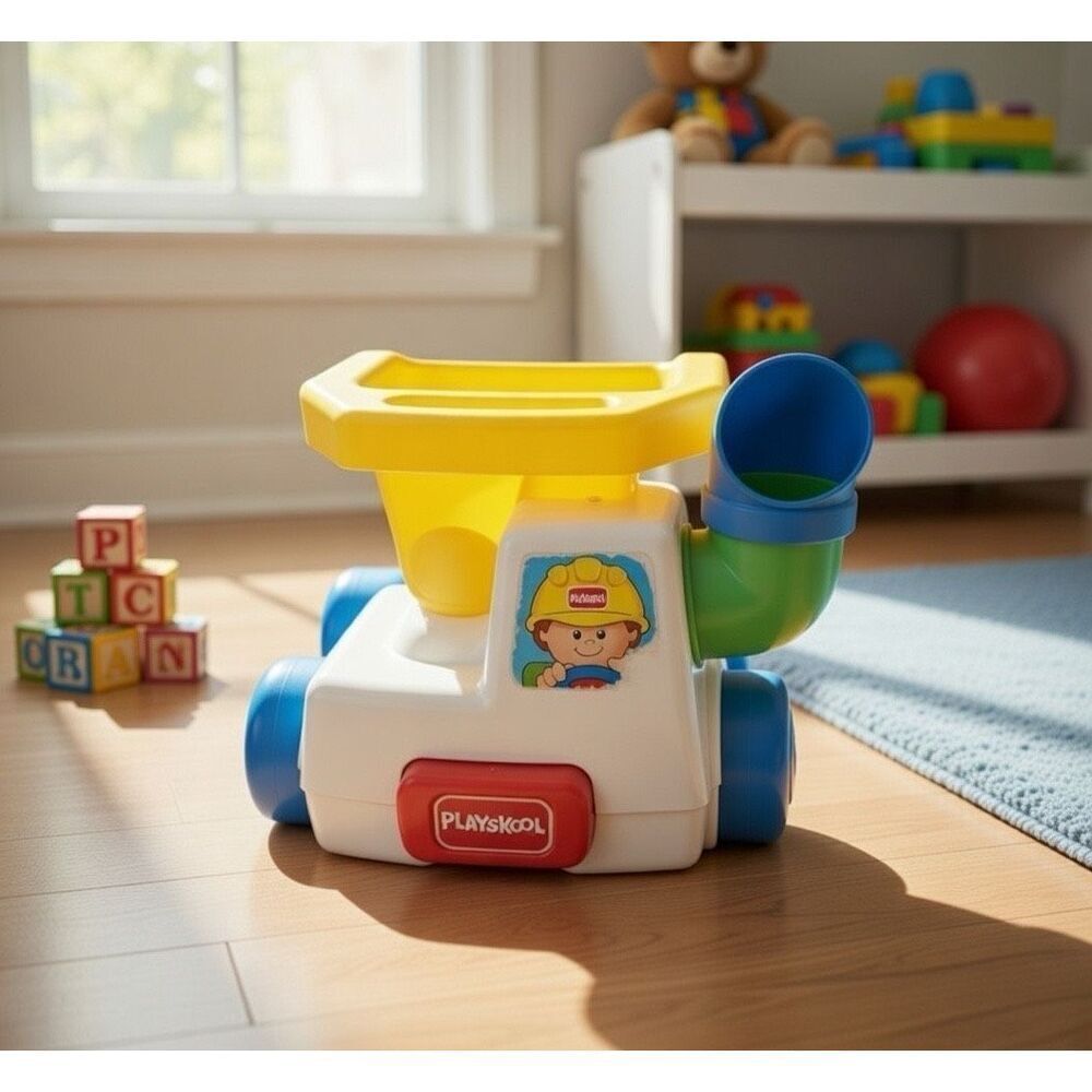 Playskool Toy Dump Truck Yellow Bed Kids Boys Girls Toddler Play vintage